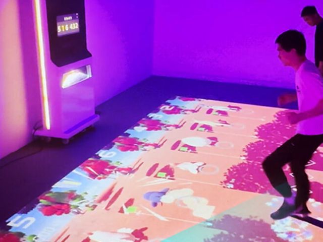 Interactive floor projector game for kids