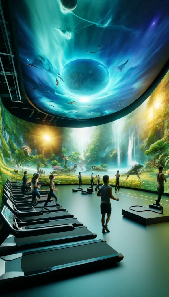 Latest fitness room immersive projection software
