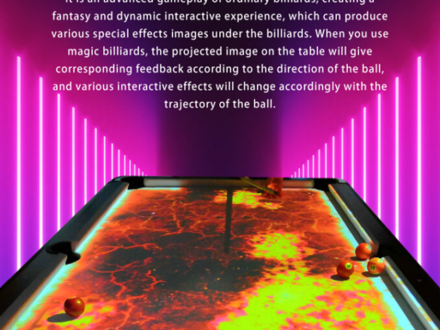 Interactive pool table experiences with projection technology
