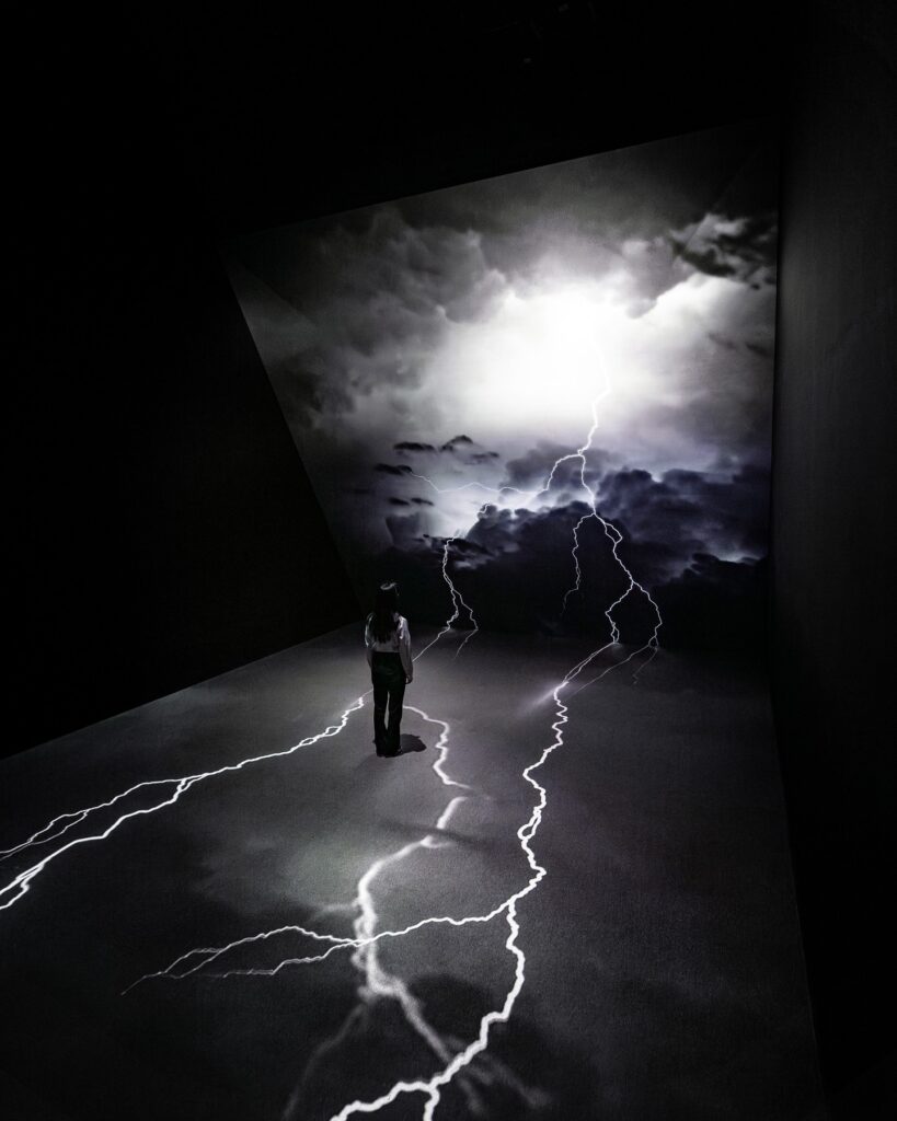Creative LED visuals in interactive art museum design
