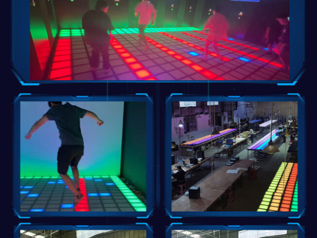Interactive LED grid floor designs for events