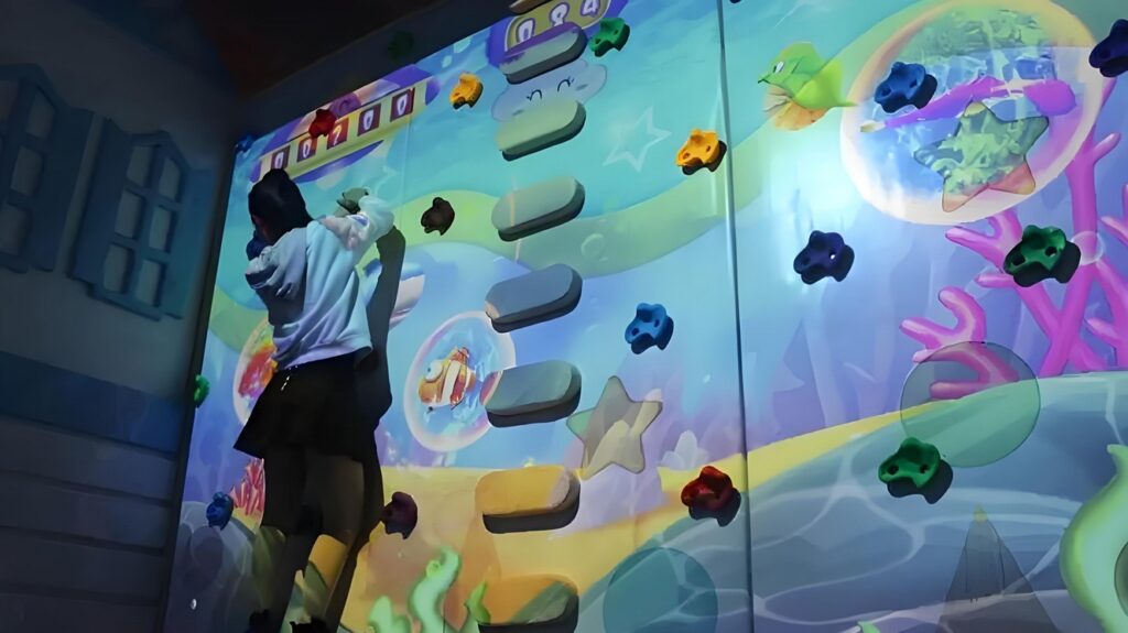 interactive climbing wall for commercial use
