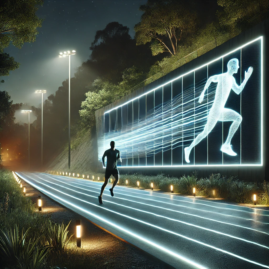 LED running track simulator for parks
