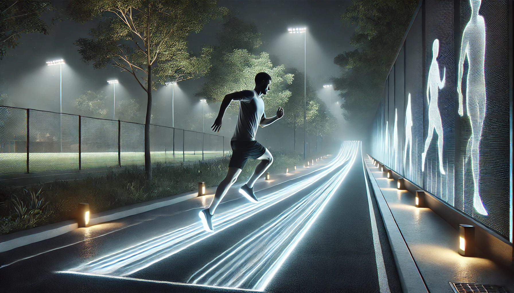 LED activated running track software for schools