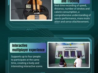 AR single sculler rowing fitness simulator for gyms (2) AR single sculler fitness simulator indoor training