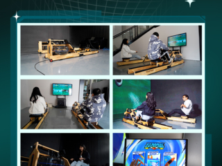 AR single sculler rowing fitness simulator for gyms (3) AR rowing training simulator for professional athletes