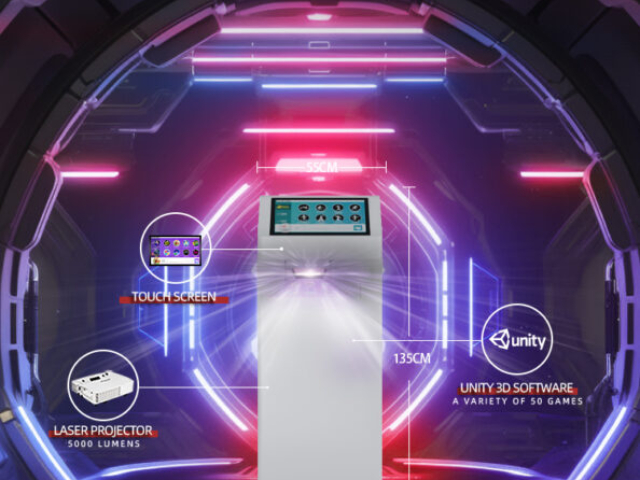 mini interactive sports game system for schools