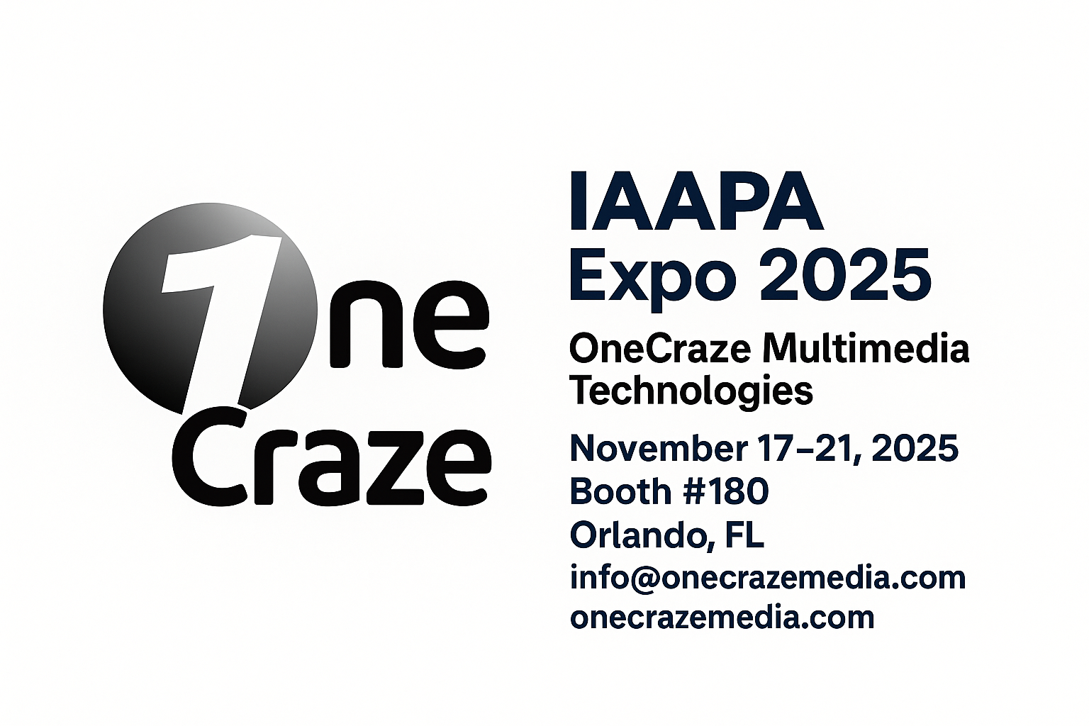 Visit OneCraze Multimedia Technologies at IAAPA Expo 2025