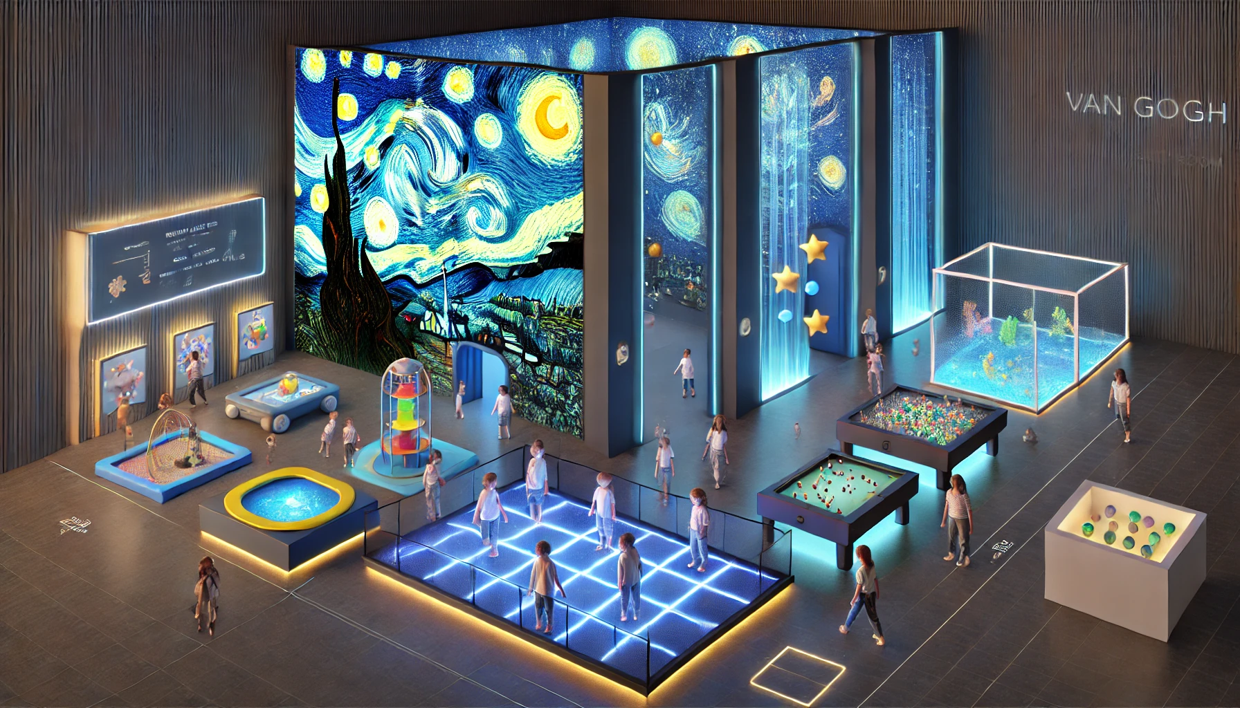 immersive van gogh starry sky art projection systems