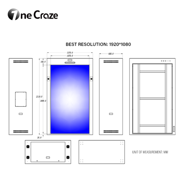 Transparent AI hologram cabinet from best factory supplier