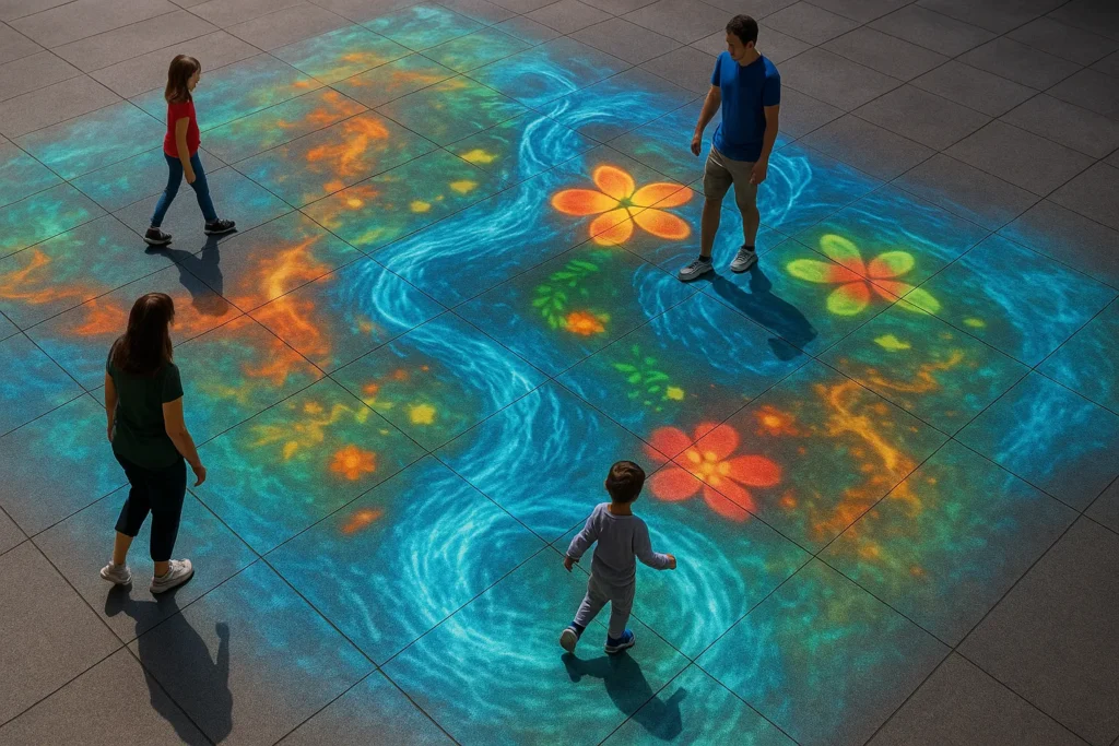 Customization Process for Outdoor Plaza Floor Interactive Projector Software Technology: Is LED Display or Projection Better?
