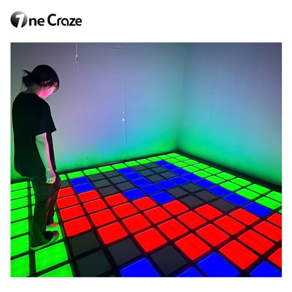 Office staff bonding with LED floor interactive challenge