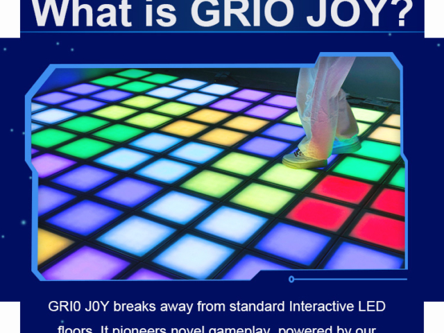 Players competing on LED floor grid team-building challenge