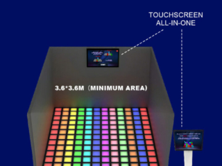 Corporate team-building with LED interactive floor grid game