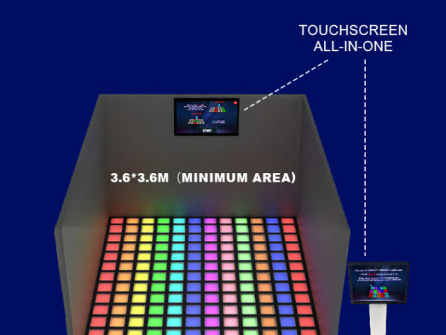 Corporate team-building with LED interactive floor grid game
