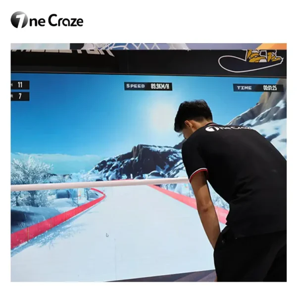 Indoor ski simulator workout for balance and endurance