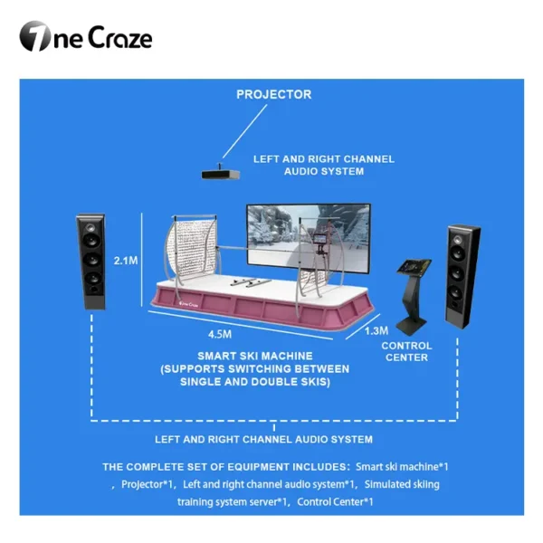 Modern indoor ski simulator for home use