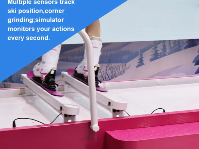 Indoor ski machine with real-time performance tracking