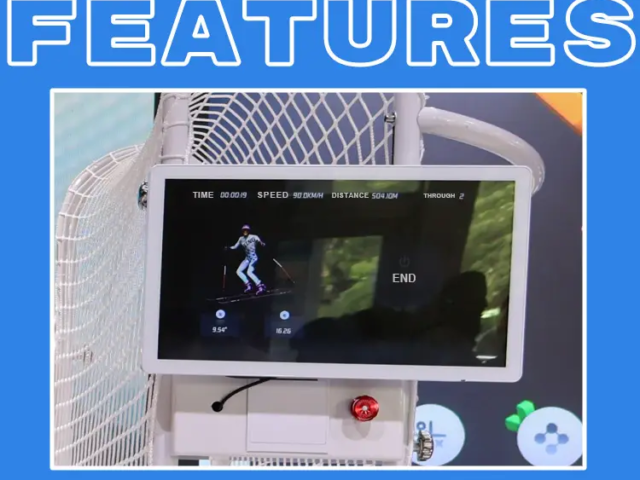 Indoor single-person ski trainer for realistic slope practice