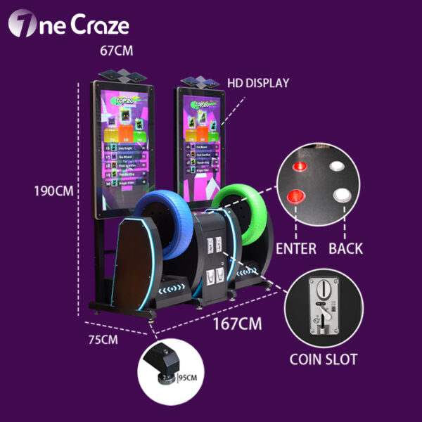 Dual-seat rotating wheel game machine safety features
