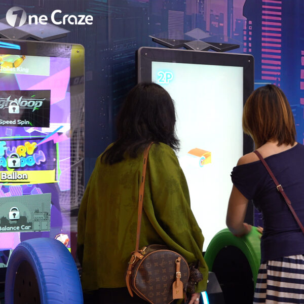 Dual-seat interactive motion game with joystick control