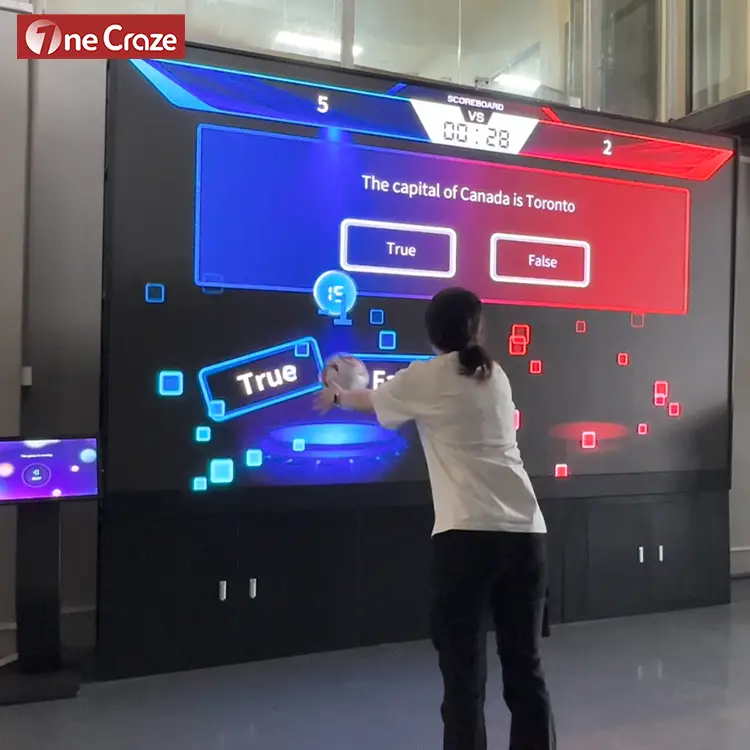 Interactive LCD Wall Touch Screen (1) Interactive wall game demo at trade show booth