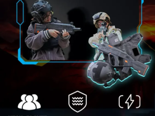 Group laser tag training activity for mental and physical fitness