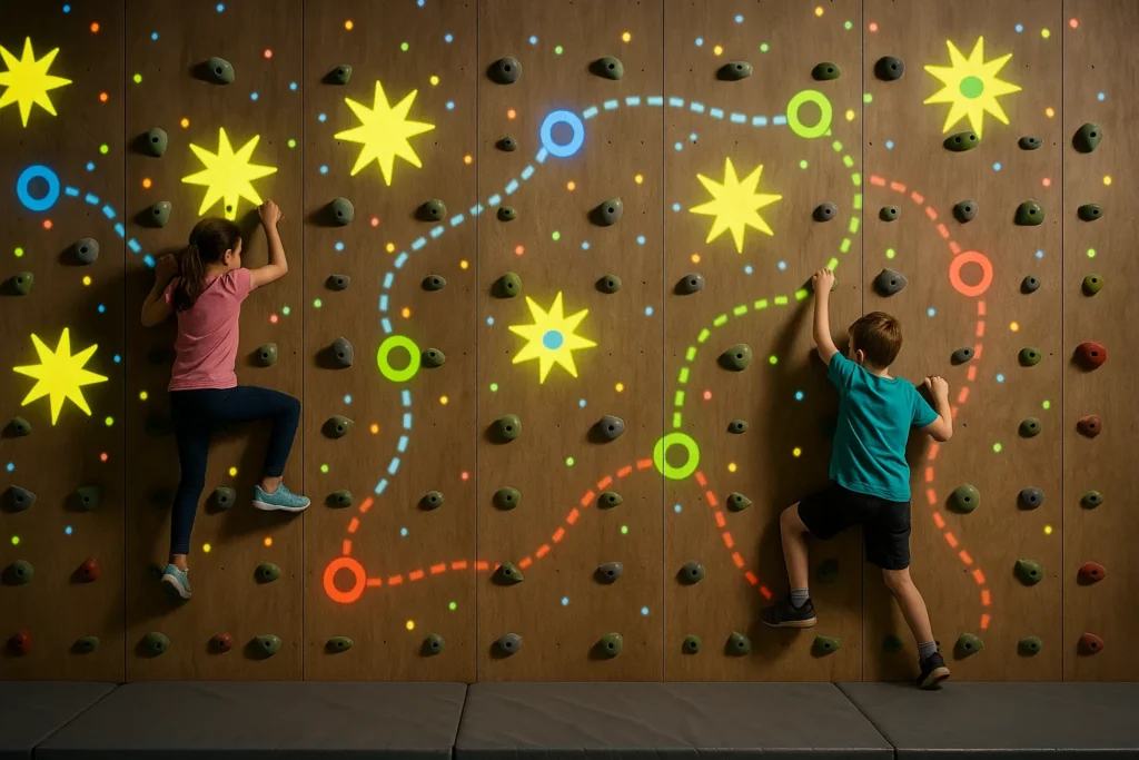 image projection ratio for interactive rock climbing wall mapping