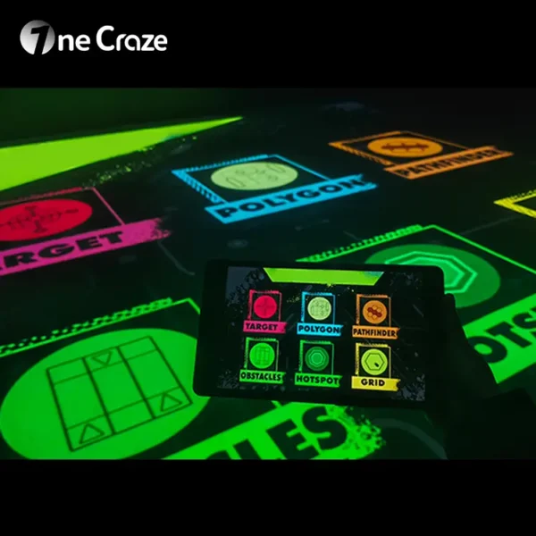 Interactive Beam Projector Flooring for Competitive Sports Team-Building Games