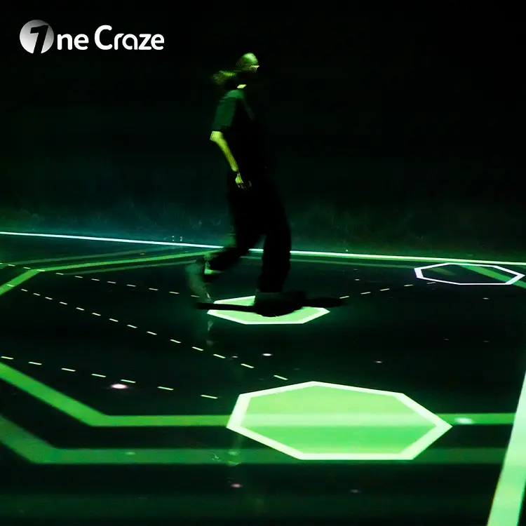 Competition flooring (9) installing interactive beam projection floor equipment