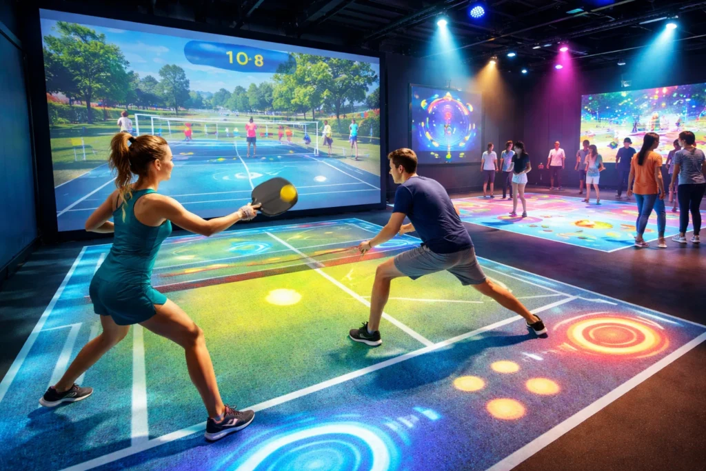 Indoor Pickleball Center Simulators & Interactive Floor Projectors Transforming Amusement Parks