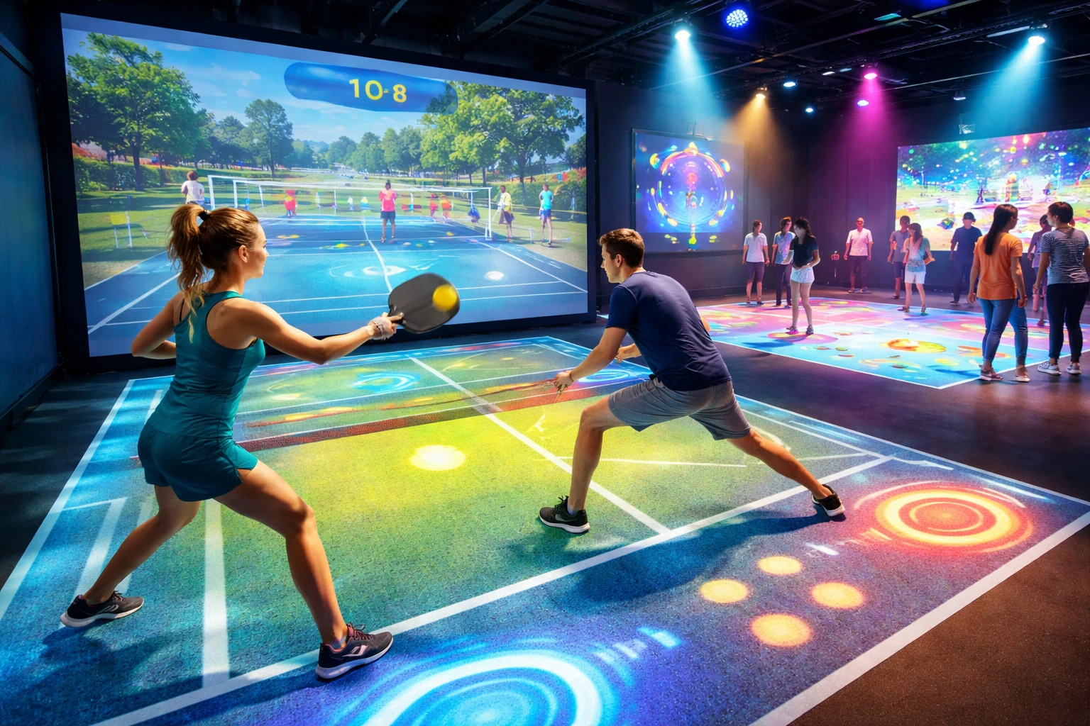 Indoor Pickleball Center Simulators & Interactive Floor Projectors Transforming Amusement Parks