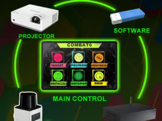 educational teamwork game using projection floor