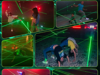 Kids enjoying leisure laser maze game in Activate LED Game interactive room