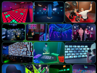 Competitive score moment during Activate LED Game blaster target challenge