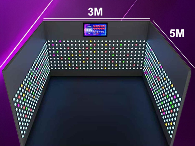 Crowd watching Activate LED Game Push room leisure challenge in mall
