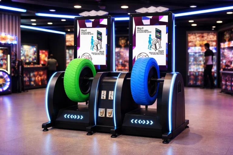 two player pk rolling wheel arcade game