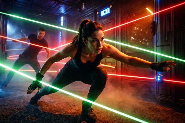 activated laser maze game room system