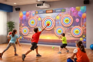 interactive projector on wall for sports education