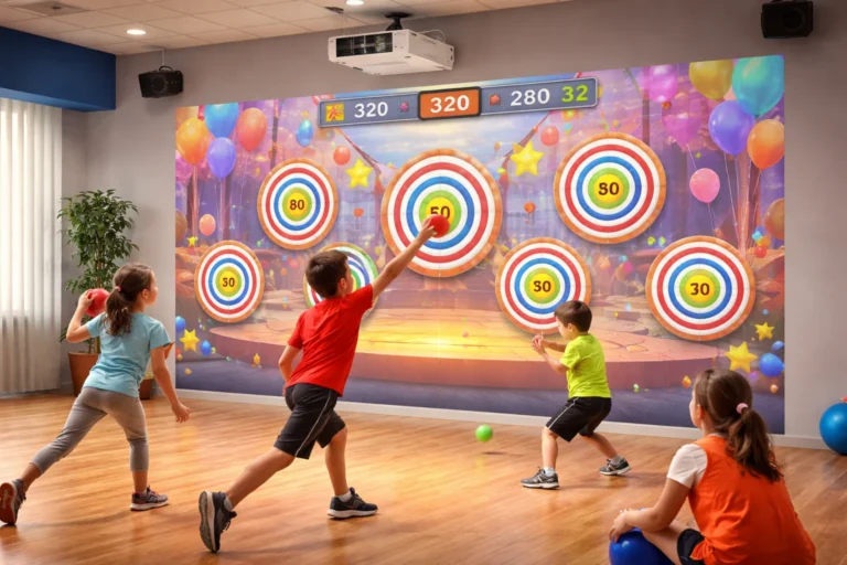 interactive projector on wall for sports education