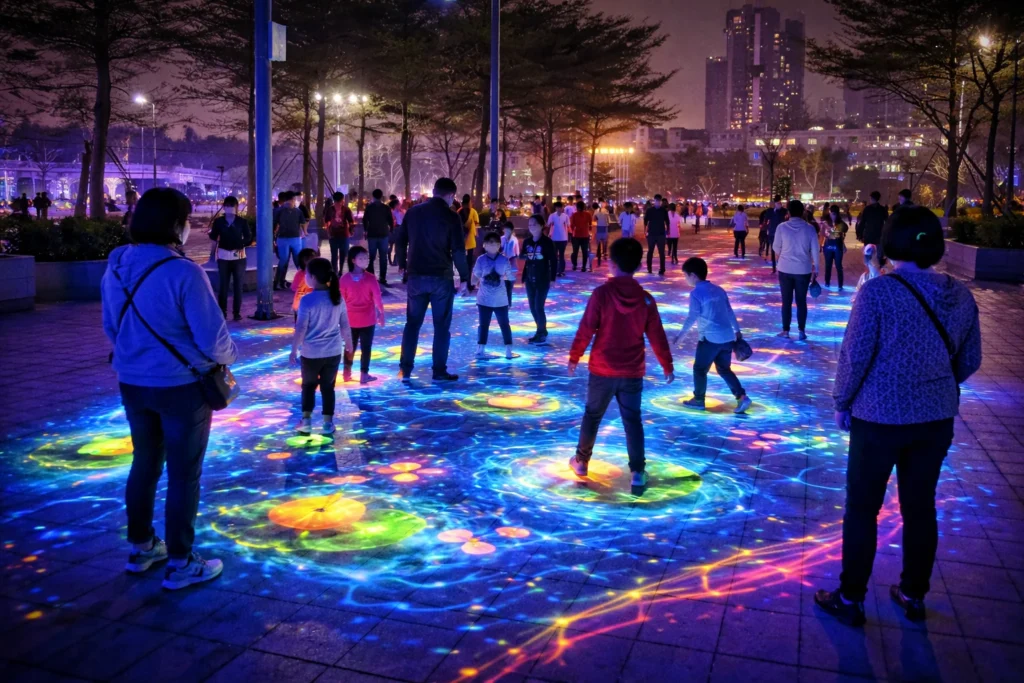 interactive floor mat projector for kids playground