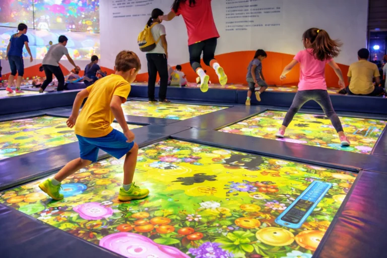 motion sensory trampoline installations for kids in trampoline park