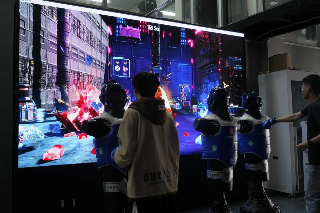 interactive heavy punch dummy bag LED wall system