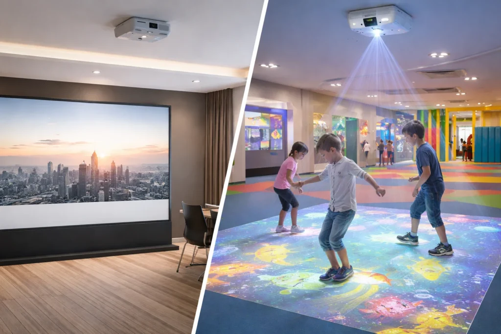 Floor Rising Projector Screen vs. Interactive Floor Mapping Projectors — Which One Is Right for Your Space?