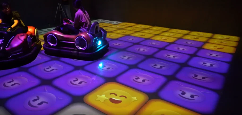 multi-player AR bumper cars immersive game system in entertainment center
