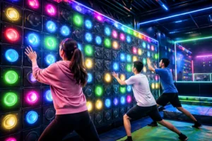 activate arena LED wall clapping game system installation