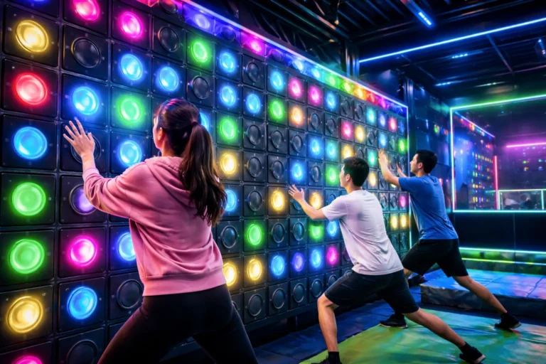 activate arena LED wall clapping game system installation