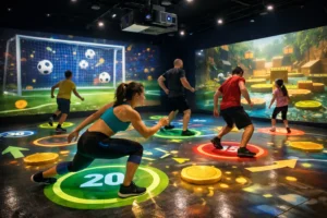 immersive sports projector floor fitness game