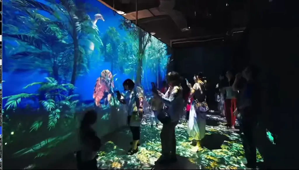 dinos alive immersive museum experience projector solution