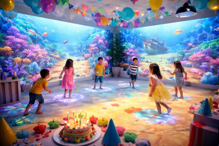 immersive kids birthday party projection mapping system
